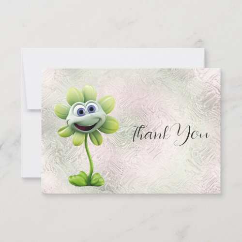 White Flower Thank You Card