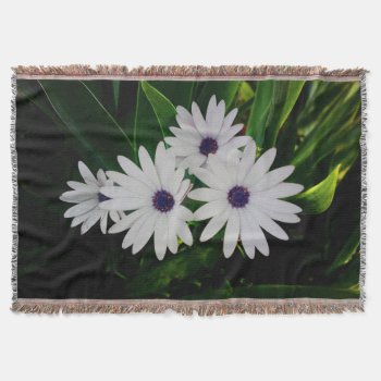 White Flower Throw Blanket by usadesignstore at Zazzle