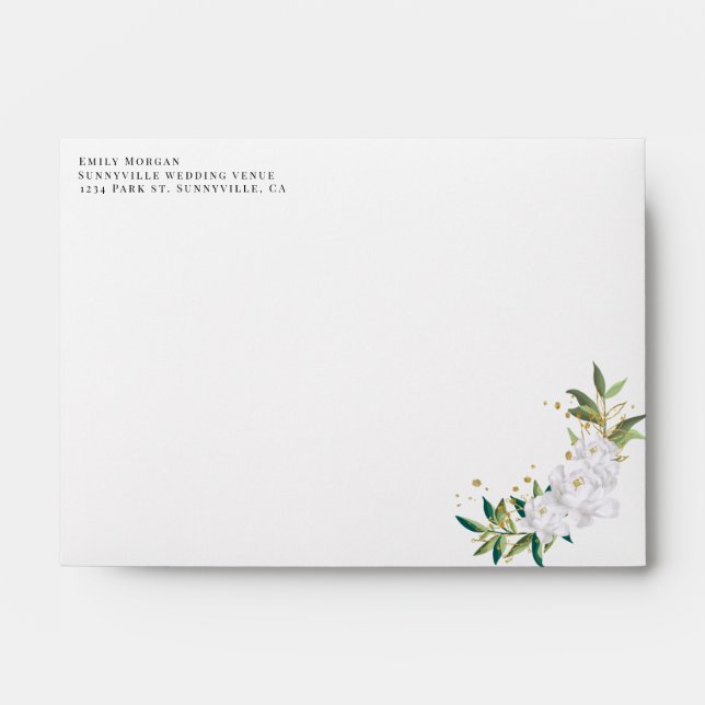 white flower wedding Envelope (Front)