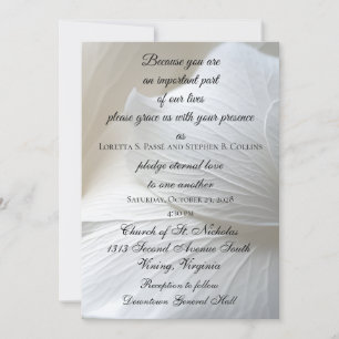 White Flower Wedding Invitation