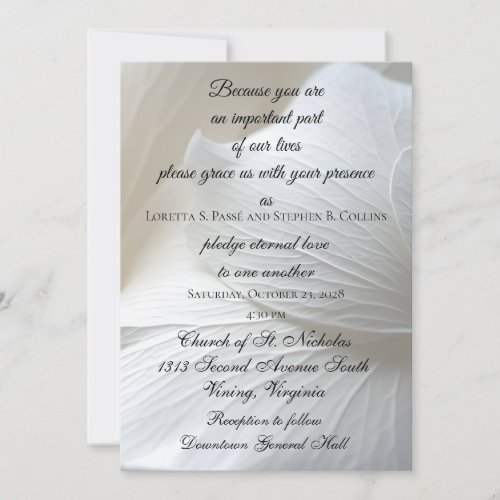 White Flower Wedding Invitation