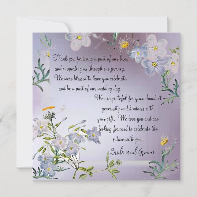 White Flower Wedding Thank You Card (Front)