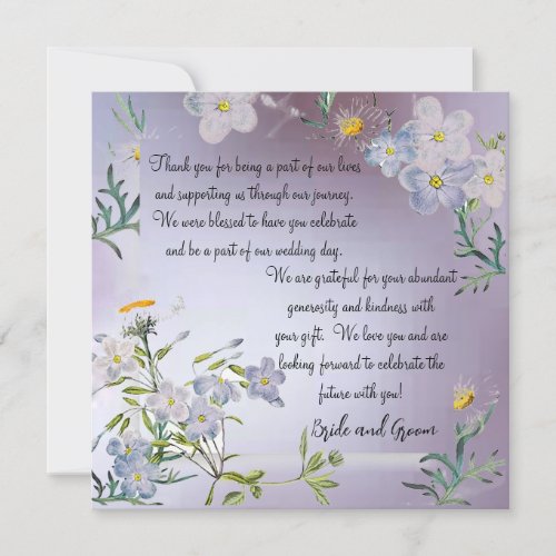 White Flower Wedding Thank You Card