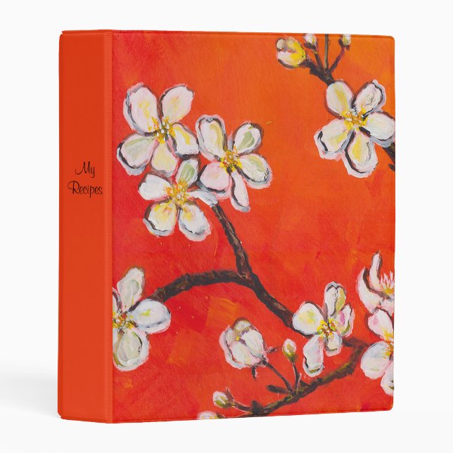 White flowering branch in spring Recipe Mini Binder (Front/Spine)