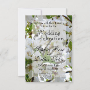 White flowering tree Blossoms Invitation