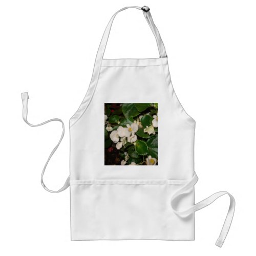 White Flowers Adult Apron