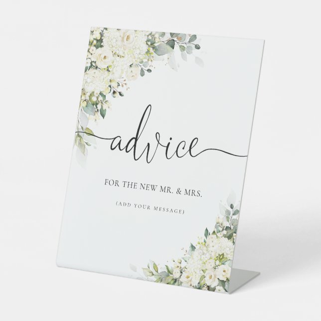 White Flowers Advice Sign (Front)