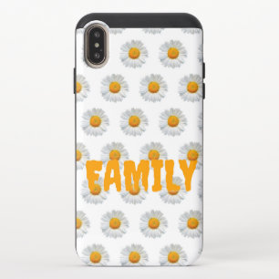 White Flowers And Family Text iPhone XS Max Slider Case