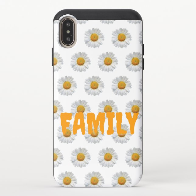 White Flowers And Family Text  Uncommon iPhone Case (Back)