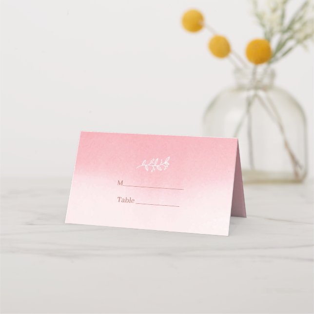 White Flowers And Frame Place Card (Front)