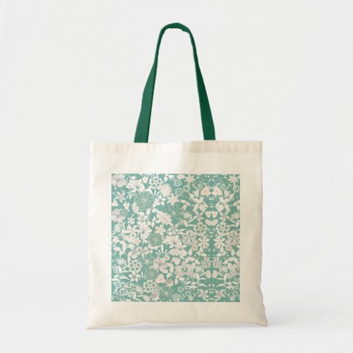 White Flowers and Leaves  Tote Bag
