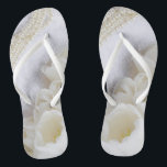 White Flowers and Pearls Wedding Flip Flops<br><div class="desc">White Flowers and Pearls Wedding Flip Flops are now available!</div>