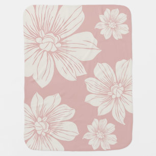 White Flowers Baby Blanket
