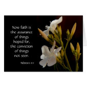 White Flowers, Bible verse (Hebrews) on faith hope (Front Horizontal)