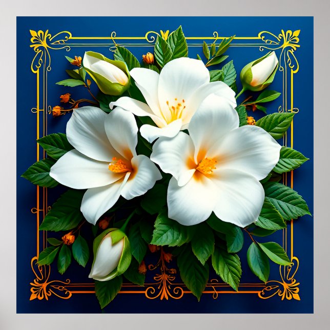 White flowers bouquet poster (Front)