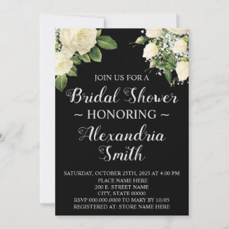 White Flowers | Bridal Shower Invitation