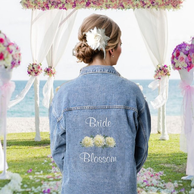 White Flowers Bride Denim Jacket (Creator Uploaded)