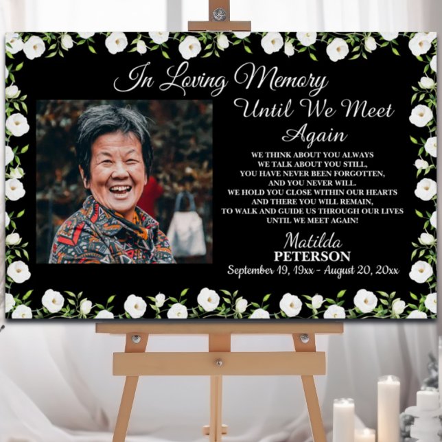 White Flowers Celebration Of Life Foam Board (Creator Uploaded)