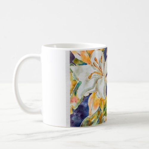 White Flowers Coffee Mug