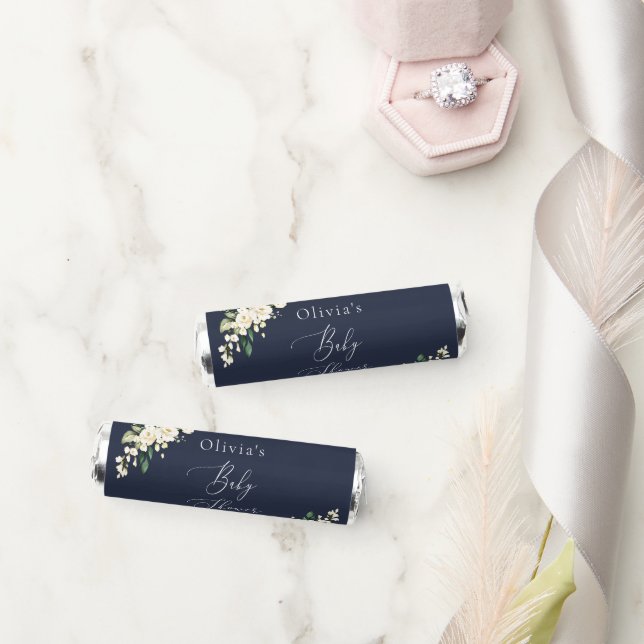 White Flowers, Cream Flowers, Boho, Baby Shower Breath Savers® Mints (Wedding)