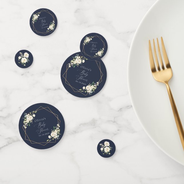 White Flowers, Cream Flowers, Boho, Baby Shower Confetti (Group)