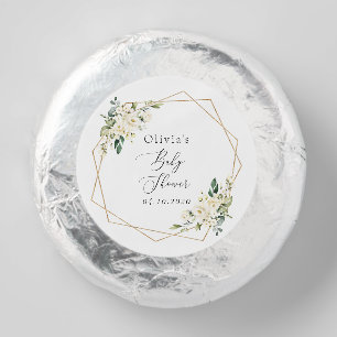 White Flowers, Cream Flowers, Boho, Baby Shower Dipped Oreo Cookie Favors