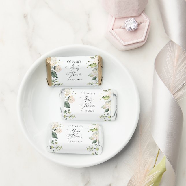 White Flowers, Cream Flowers, Boho, Baby Shower Hershey's Miniatures (Wedding)