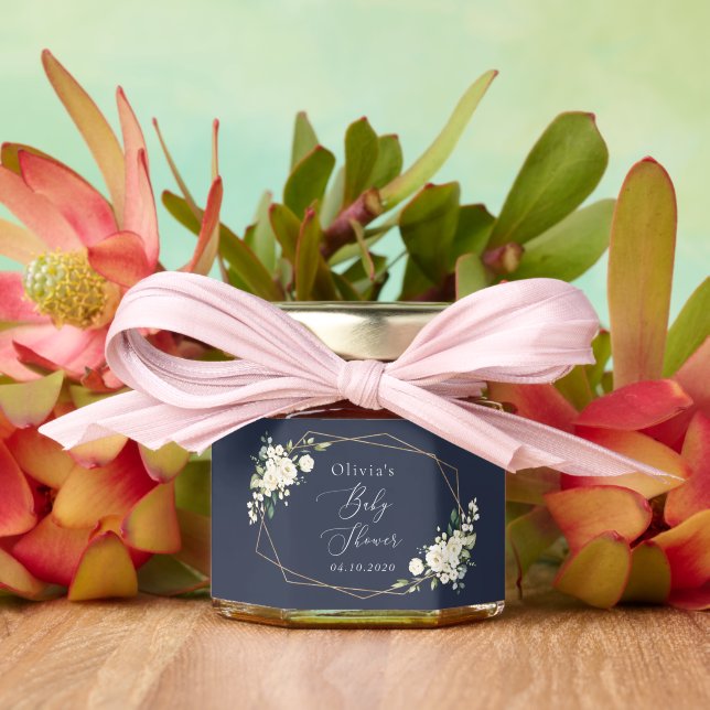 White Flowers, Cream Flowers, Boho, Baby Shower Honey Jar Favors (Insitu (Wedding))