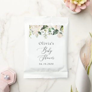 White Flowers, Cream Flowers, Boho, Baby Shower Hot Chocolate Drink Mix