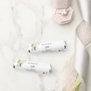 White Flowers, Cream Flowers, Boho, Birthday Breath Savers® Mints