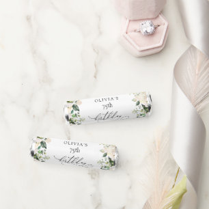 White Flowers, Cream Flowers, Boho, Birthday Breath Savers® Mints