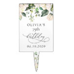 White Flowers, Cream Flowers, Boho, Birthday Cake Topper