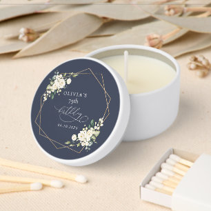 White Flowers, Cream Flowers, Boho, Birthday Mini Candle Favors