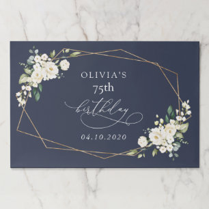 White Flowers, Cream Flowers, Boho, Birthday Paper Pad