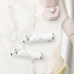 White Flowers, Cream Flowers, Boho, Floral Baptism Breath Savers® Mints