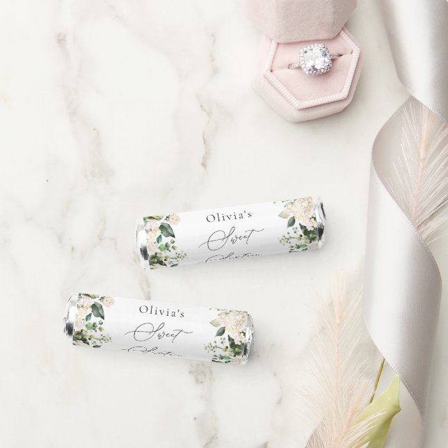 White Flowers, Cream Flowers, Boho, Sweet 16 Breath Savers® Mints (Wedding)