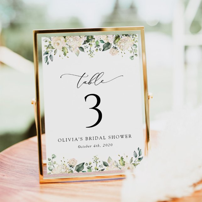White Flowers, Cream Flowers, Boho, Table Numbers (Creator Uploaded)