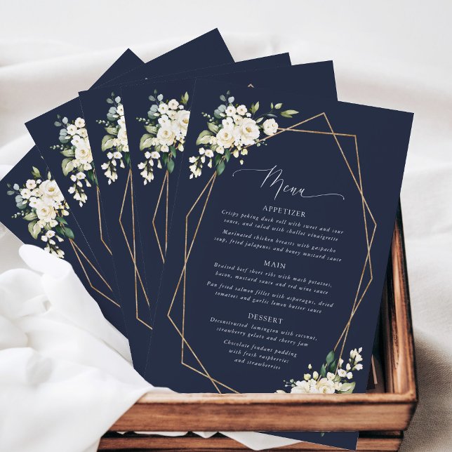 White Flowers, Cream Flowers, Bridal Shower Menu (Creator Uploaded)