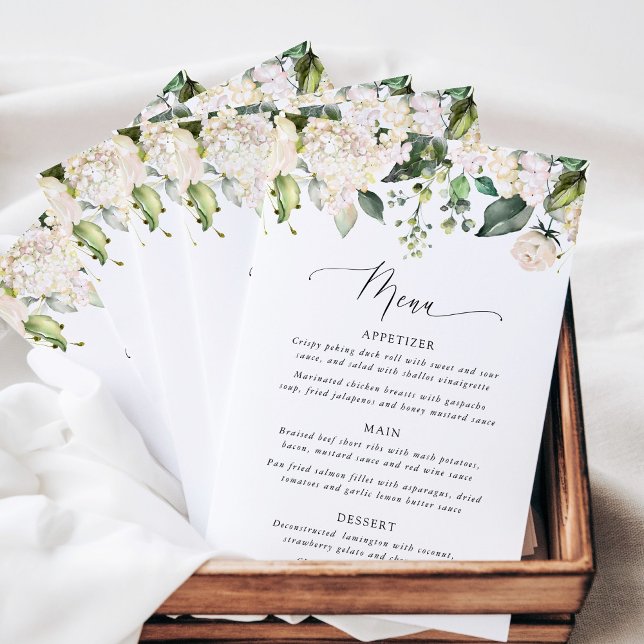 White Flowers, Cream Flowers, Bridal Shower Menu (Creator Uploaded)