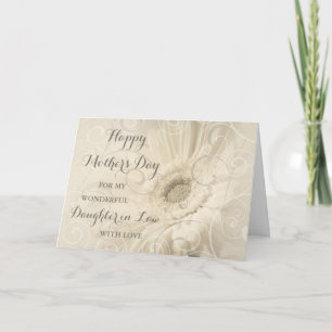 White Flowers Daughter in Law Happy Mother's Day Card