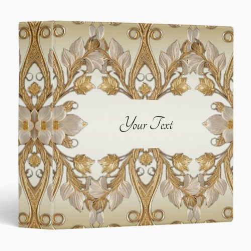 White Flowers Decorative Gold Album Binder