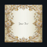 White Flowers Decorative Gold Magnet<br><div class="desc">Beautiful White Flowers Decorative Gold Magnet</div>