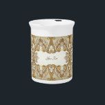 White Flowers Decorative Gold Porcelain Pitcher<br><div class="desc">Beautiful White Flowers Decorative Gold Porcelain Pitcher</div>