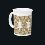 White Flowers Decorative Gold Porcelain Pitcher<br><div class="desc">Beautiful White Flowers Decorative Gold Porcelain Pitcher</div>