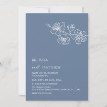  White Flowers Dusty Blue Casual Wedding