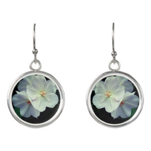 White flowers earrings