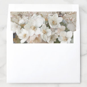 White Flowers Envelope Liner