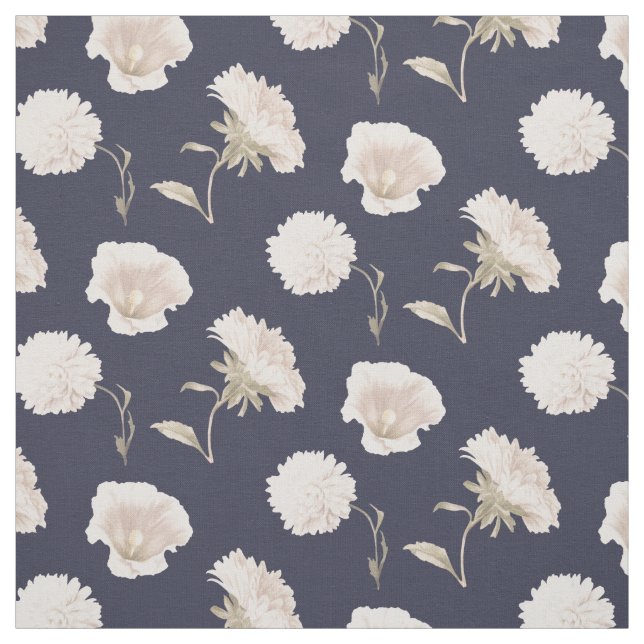 White flowers fabric (Swatch)