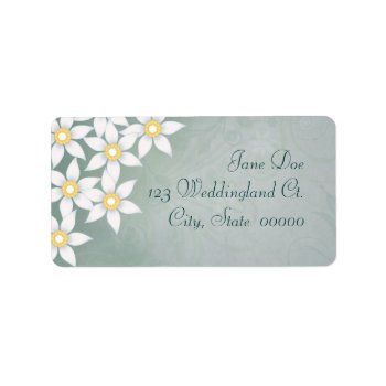 White Flowers Floral Address Labels by MHDesignStudio at Zazzle