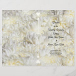 White Flowers Folded Wedding Program template
